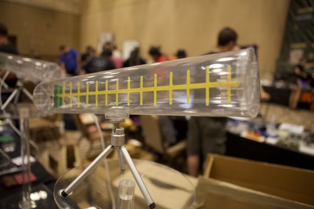 Yellow-Lined Plastic Tube in a Lab Setting