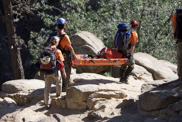 Carrying the Injured on Highline Trail