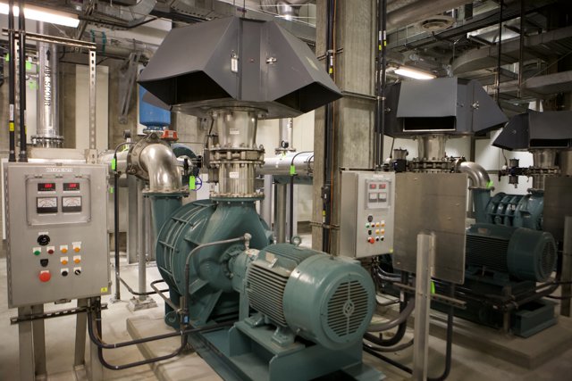 Industrial Fan in an Imposing Factory Room