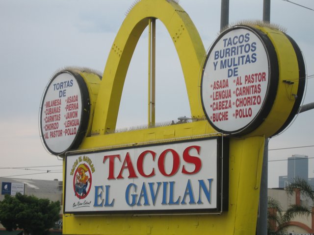 Tacos El Gavilan Sign in the Sky