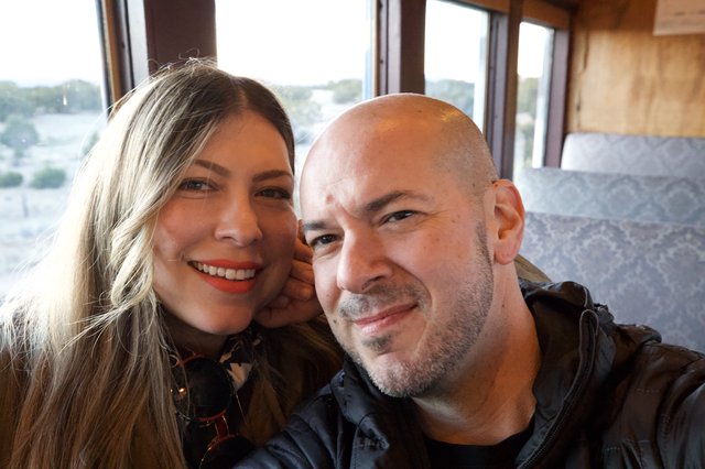 Couple's Selfie on Scenic Train Journey