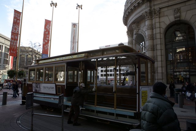 Parked Trolley Car in the Civic Center