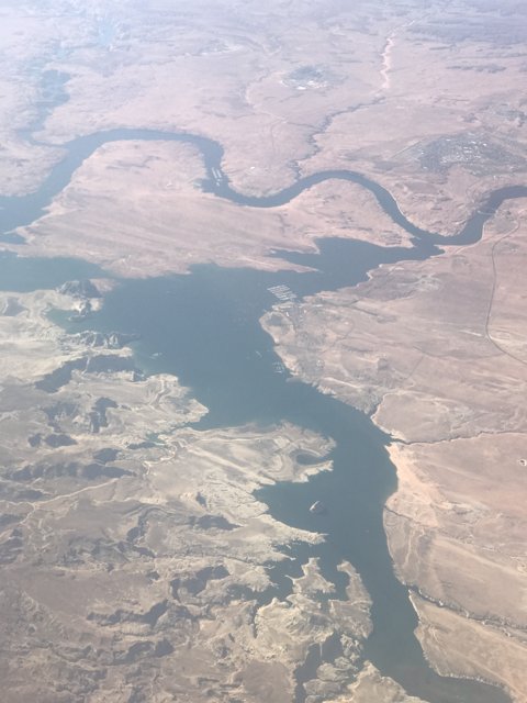 Aerial View of a River and a Lake