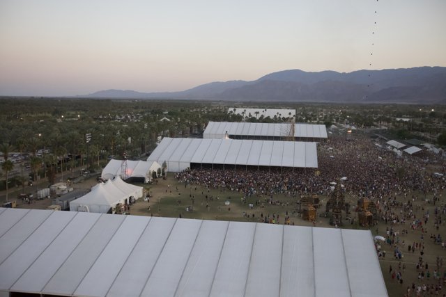 Aerial View of Coachella Music Crowds
