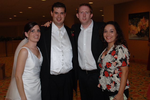 Wedding Celebration with Bride, Groom, and Guests