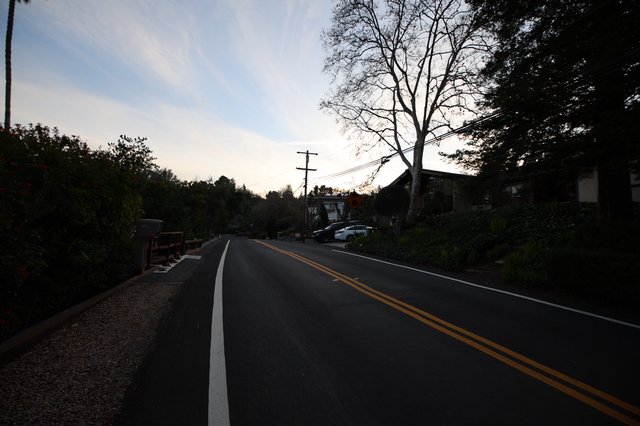 Twilight Drive Through Quiet Suburban Street