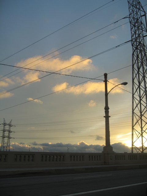 Sunset over the Electric Transmission Tower