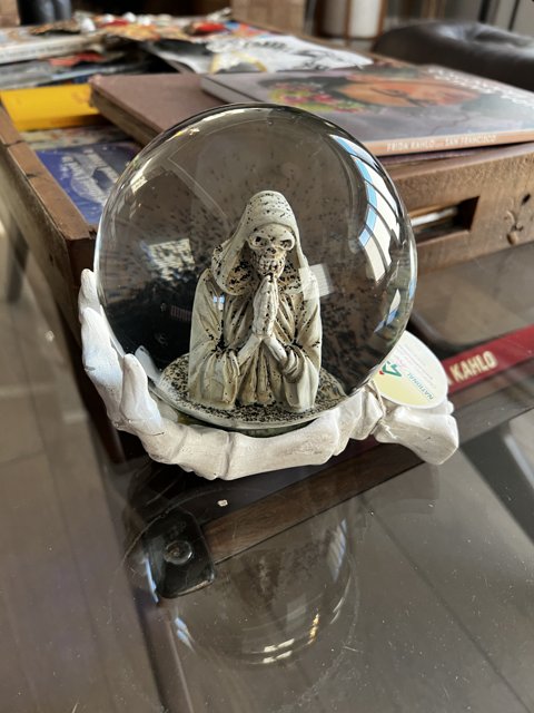 Skeleton Bride in Glass Globe