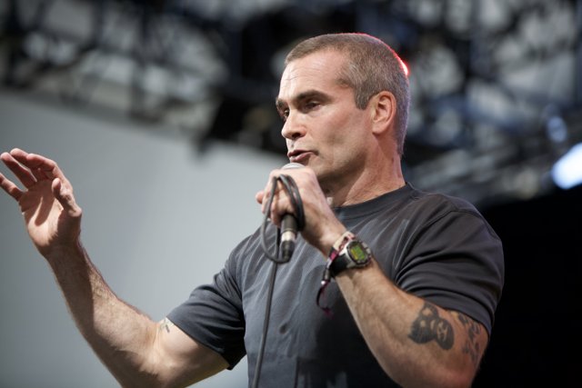Henry Rollins Takes the Stage with Microphone in Hand at Coachella 2009