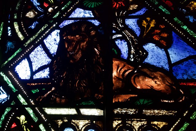 The Fierce Lion in Stained Glass