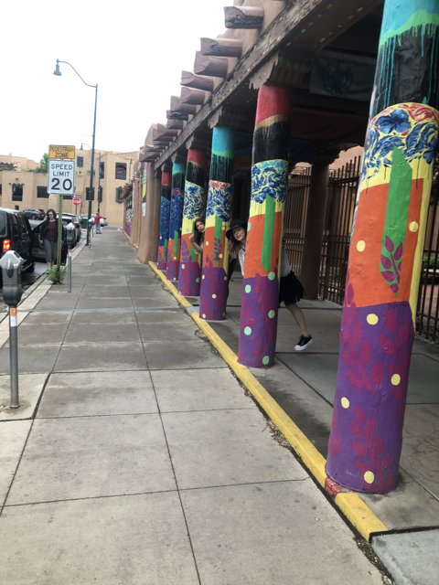 Colorful Sidewalk Pillar