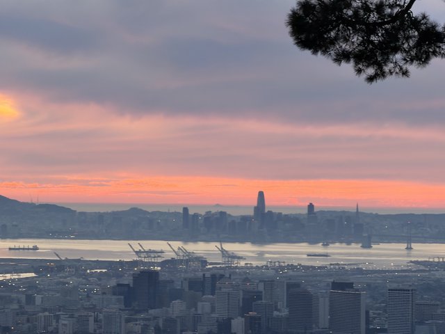 San Francisco Bay at Sunset from Oakland Hills