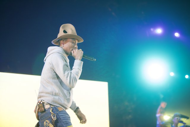 Pharrell Williams Rocks Coachella with Cowboy Hat and Mic