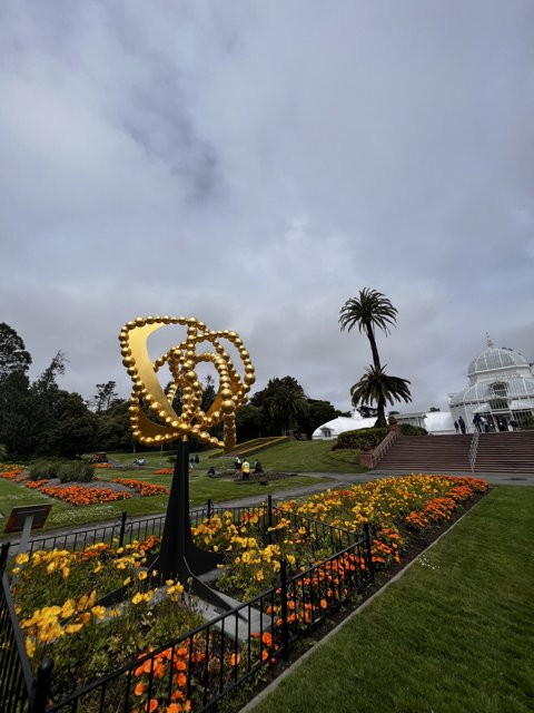 Golden Globe Sculpture in the Garden of Golden Gate Park