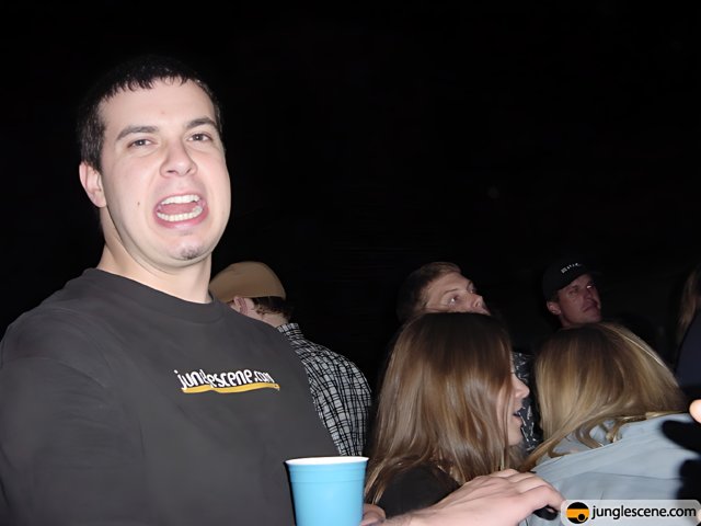 Party-goer enjoying a beer
