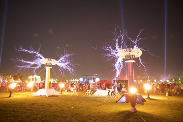 Electrifying Night Sky at Coachella