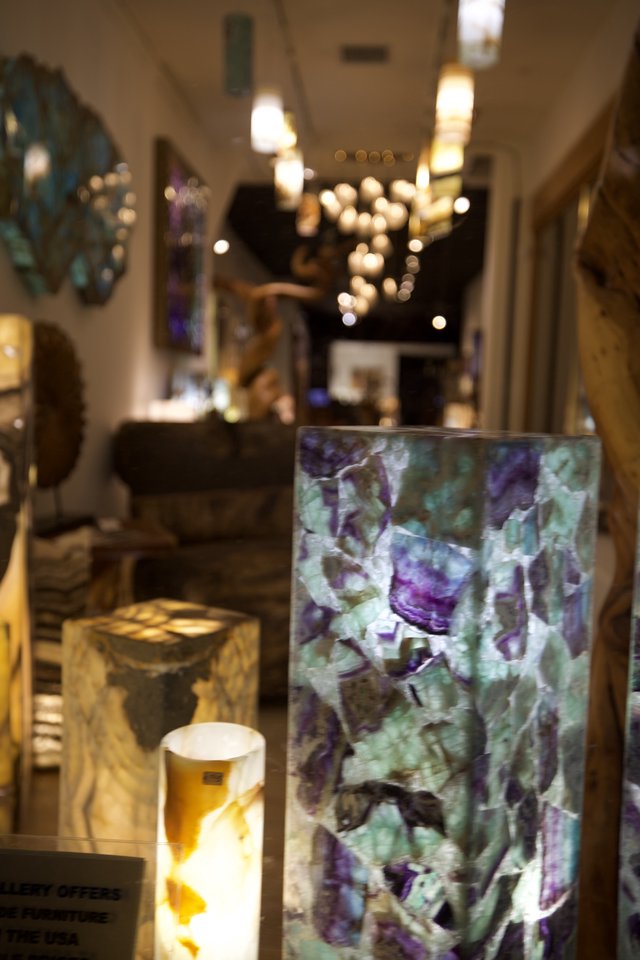 Fluorite Crystal Vase Display in Artisan Gallery