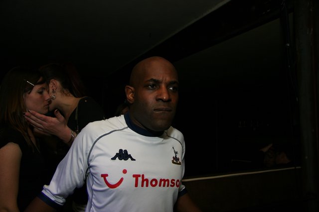 Man in Tottenham Hotspur Jersey at Nightclub Event