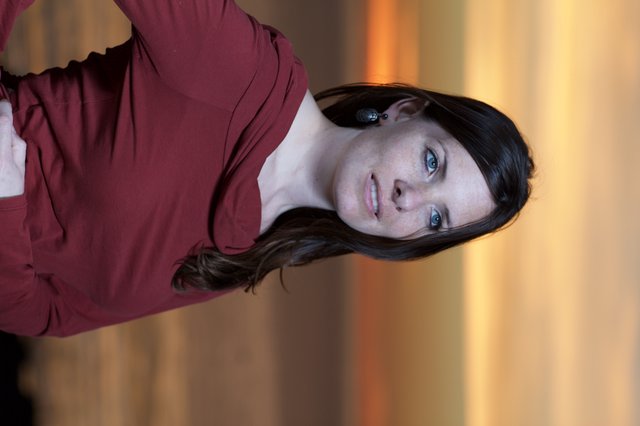 Woman in Red at Golden Hour Sunset