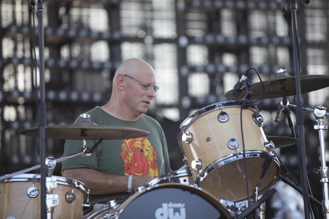Bald Drummer Rocks Out at Music Festival