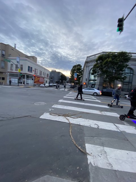 Bustling Street Life in San Francisco