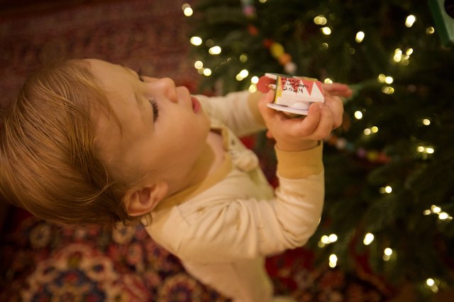 Child's Wonder at Christmas Morning Gift Opening