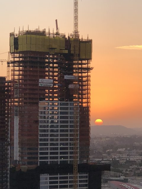The Rising Tower at Sunset