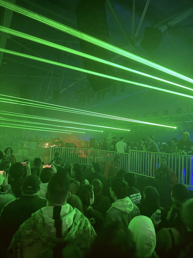 Green Laser Light Show at Electronic Music Concert