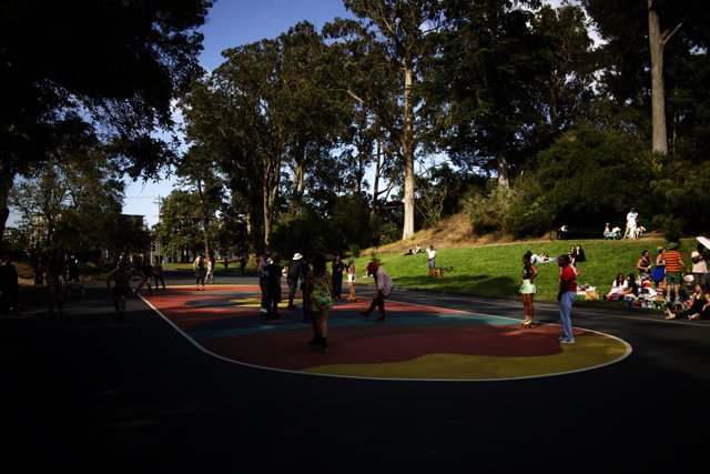 Skating High in the Colorful Court