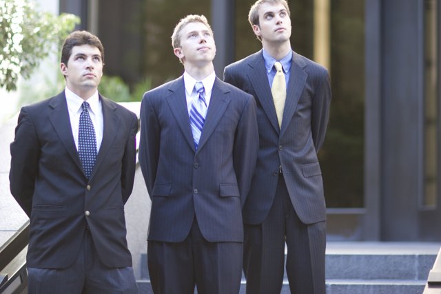 Three Dapper Men in Formal Wear