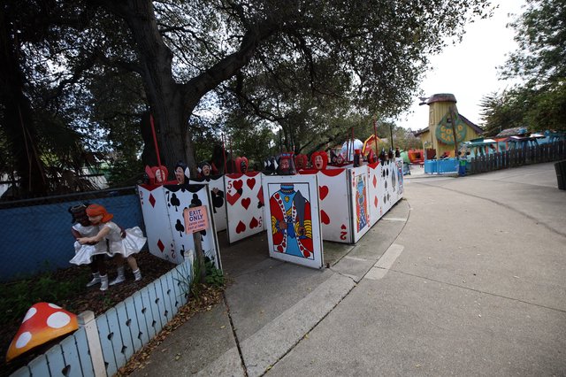 Alice in Wonderland Halloween Display at Theme Park