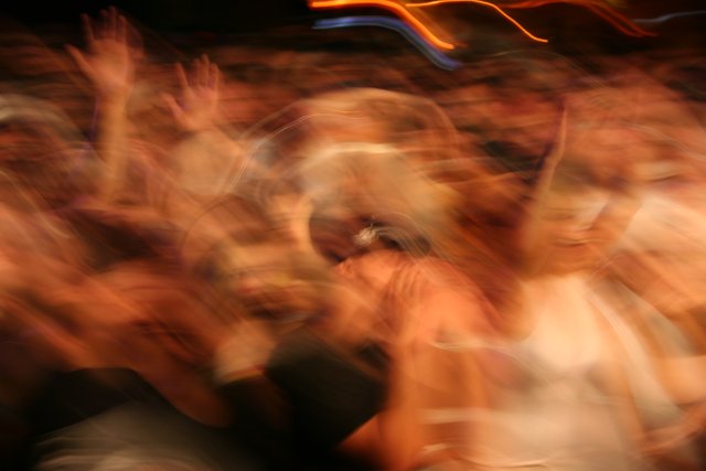 Blurry Night Club Concert Crowd