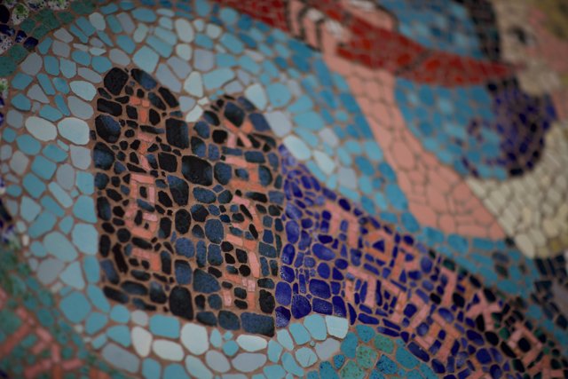 Tile Mosaic of a Woman with a Baby on her Back
