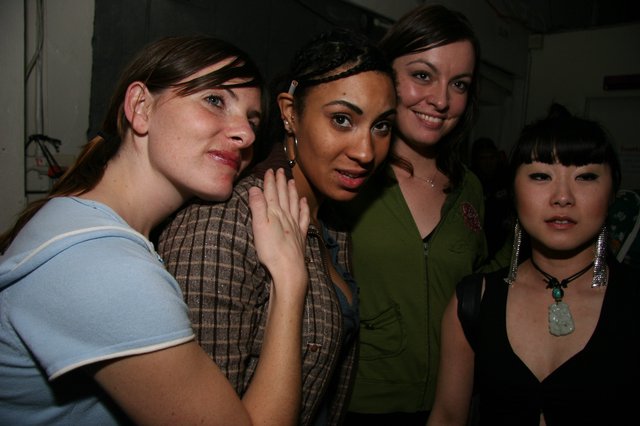Four Friends Celebrating New Year's Eve 2005