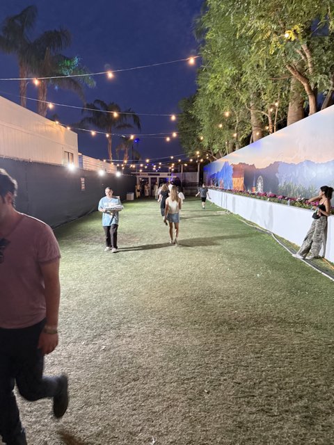 Evening Stroll Under the Lights