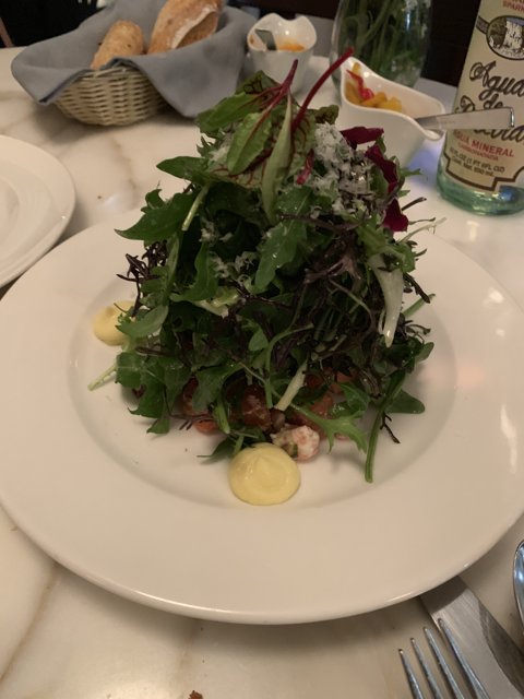 Arugula Salad on White Plate