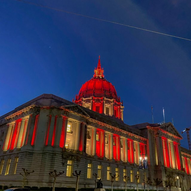 Red and White City Hall in San Francisco