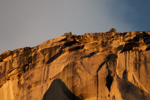 Golden Hour Light on Eroded Sandstone Cliffs