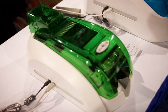 Green & White Computer Machine