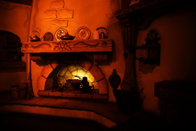 Cozy Fireplace Moment at Disneyland