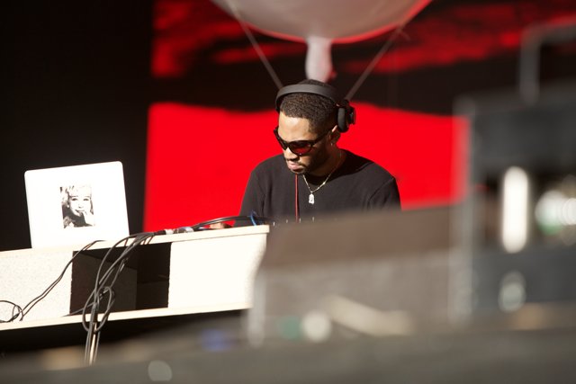 DJ Kaytranada mixing beats at Coachella