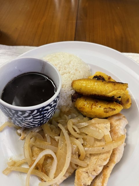 Delicious Rice and Chicken Plate