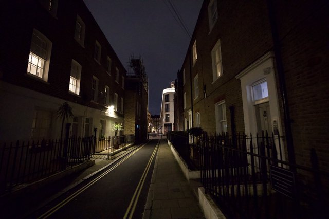 Atmospheric Night View of Historic London Street