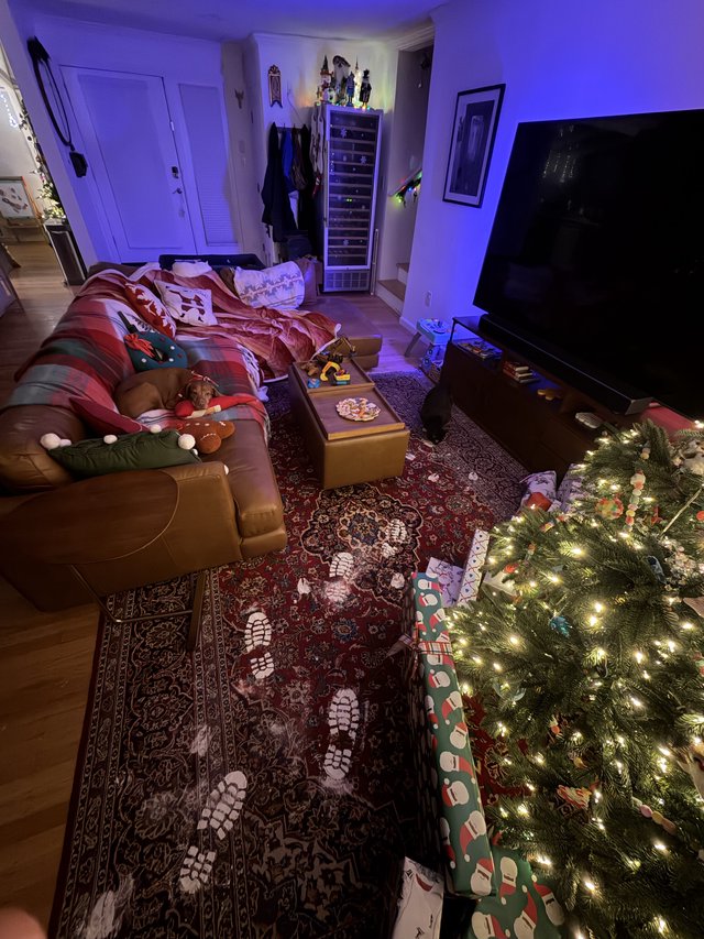 Christmas Morning Living Room After Gift Opening