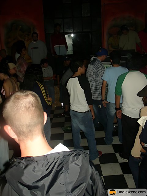 Nightclub Crowd Gathered Around Dance Floor