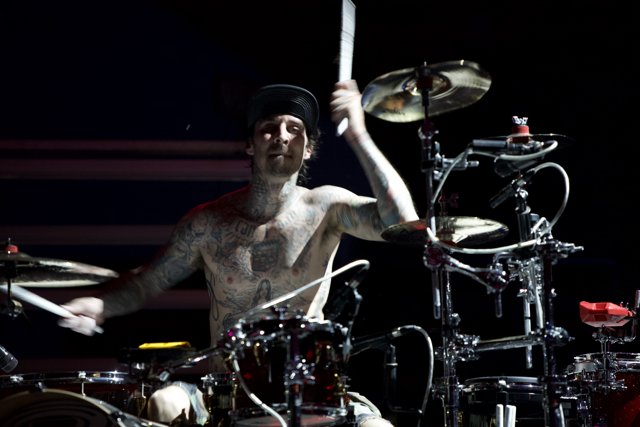 Travis Barker Rocks Coachella with His Tattoos and Drums