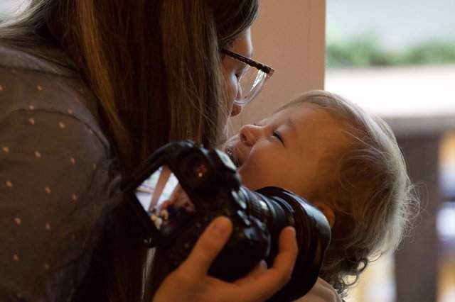 Tender Christmas Moment Between Mother and Child