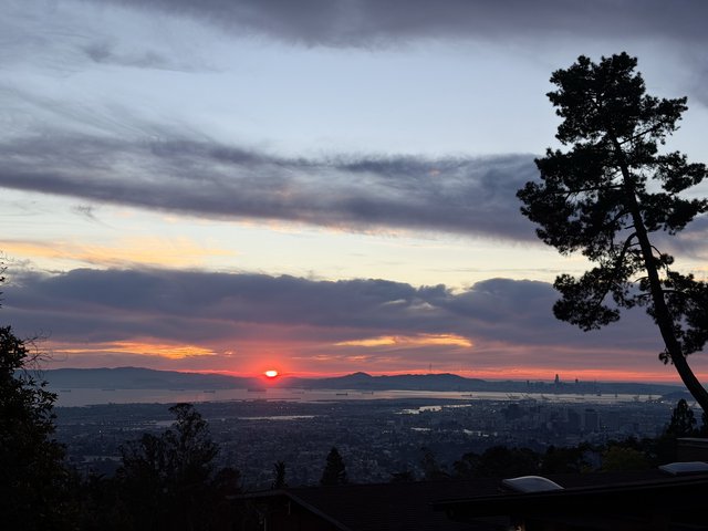 Sunset Over San Francisco Bay from East Bay Hills