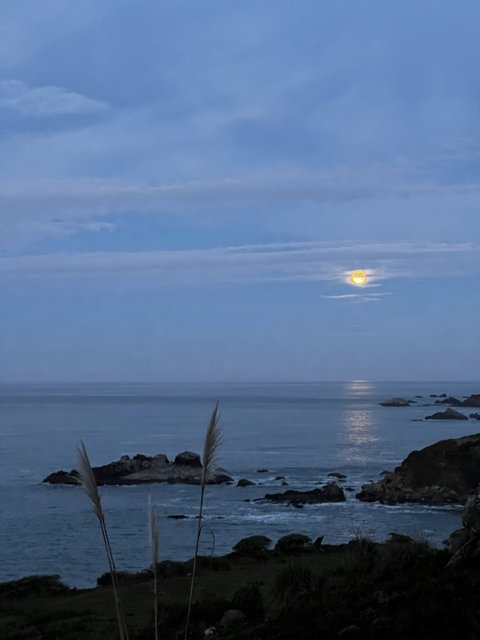 Moonrise over the California Coast