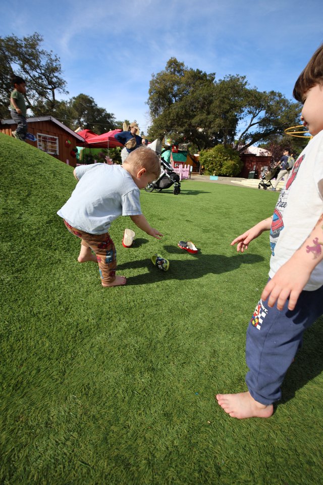 Children Playing Soccer in Sunny Park